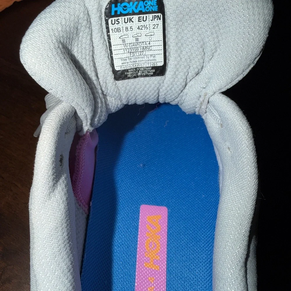 Women’s Hoka Gaviota 4s Gray, Pink, Orange Running Shoes - Picture 3 of 4